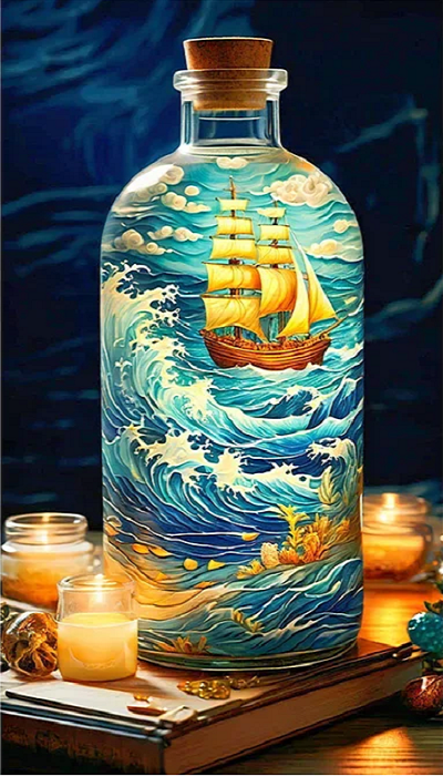 5D Diamond Painting - Fantasy Flasche