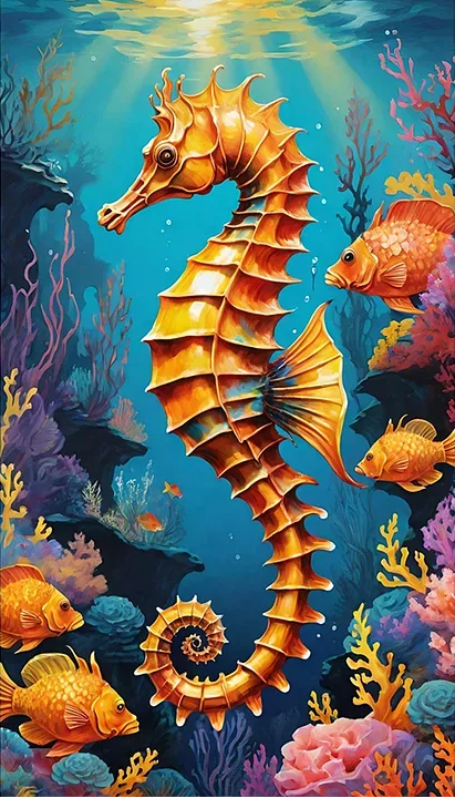 5D Diamond Painting - Seepferdchen