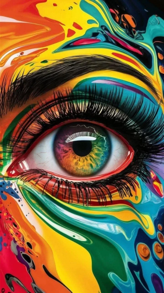 5D Diamond Painting - Abstraktes Auge