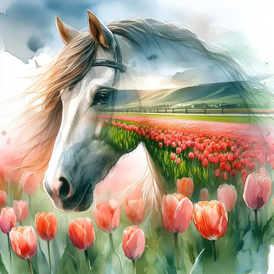 5D Diamond Painting - Abstraktes Pferd