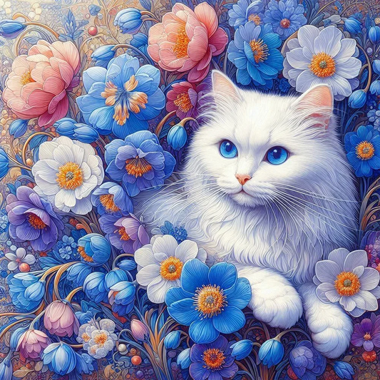 5D Diamond Painting - Katze im Busch
