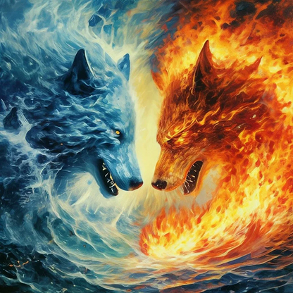 5D Diamond Painting - Wölfe