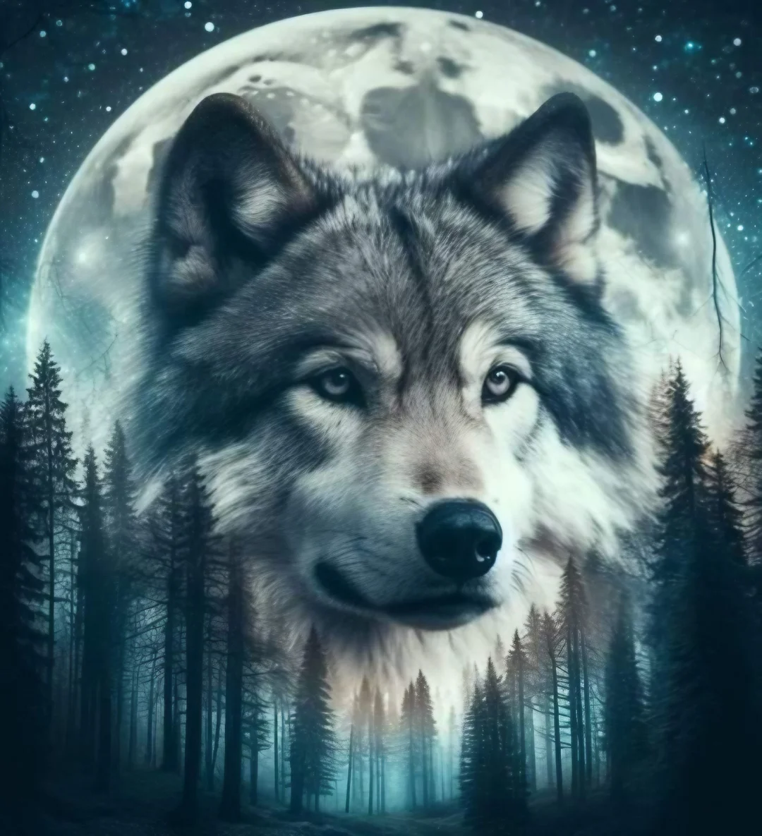 5D Diamond Painting - Abstrakter Wolf
