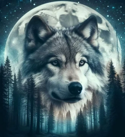 5D Diamond Painting - Abstrakter Wolf