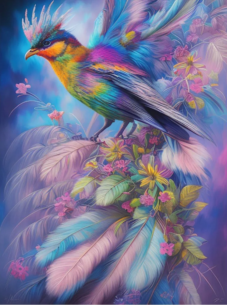 5D Diamond Painting - Bunte Vögel
