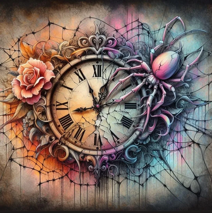 5D Diamond Painting - Fantasie Uhr