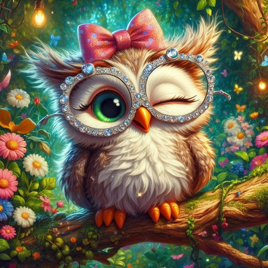5D Diamond Painting - Entzückende Eule