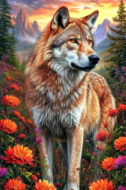 5D Diamond Painting - Der Wolf im Schafspelz