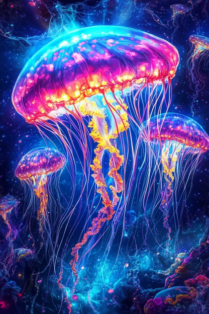 5D Diamond Painting - Leuchtende Qualle