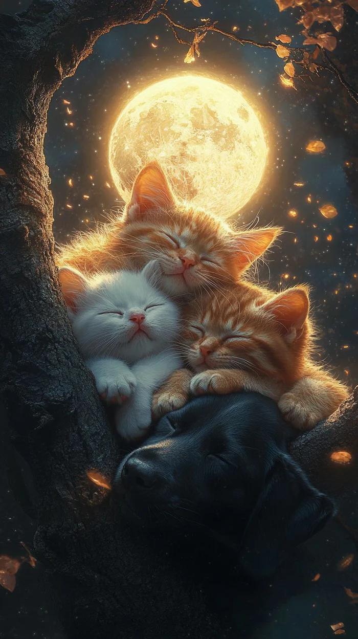 5D Diamond Painting - Drei Entzückende Kleine Kätzchen