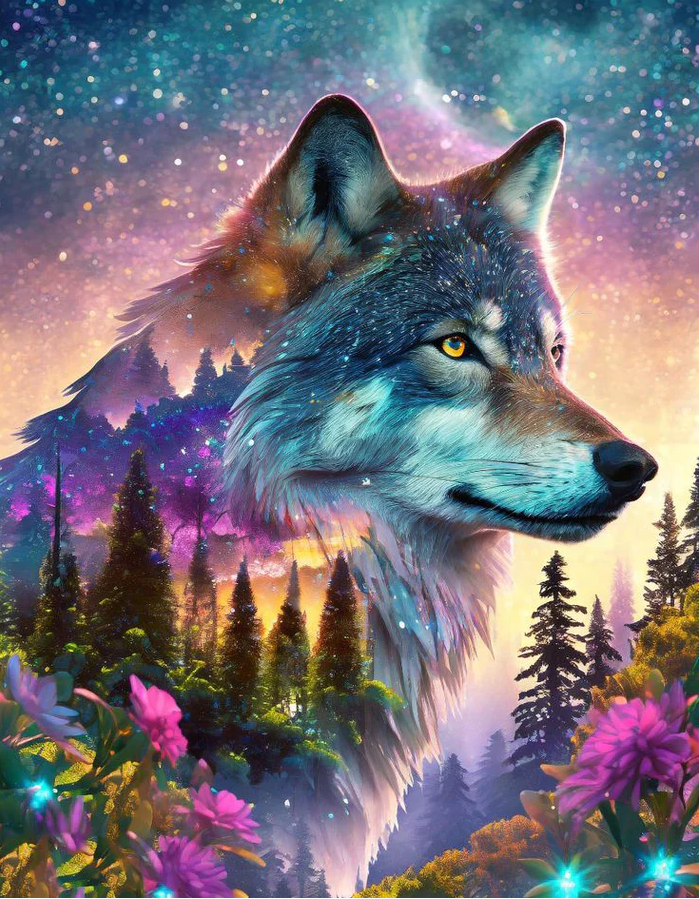 5D Diamond Painting - Abstract Wolf
