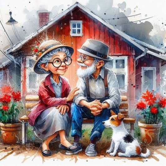 5D Diamond Painting - Älteres Ehepaar
