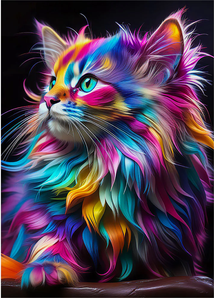 5D Diamond Painting - Bunte Katze