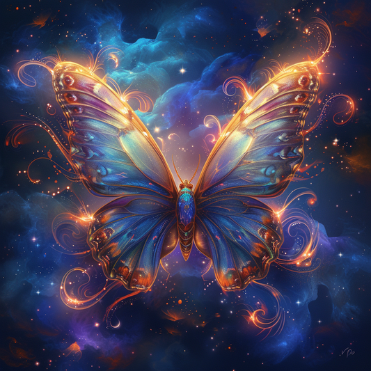 5D Diamond Painting - Fantasie Schmetterling