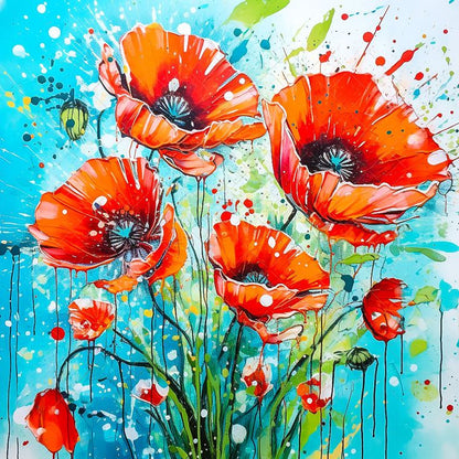 Malen nach Zahlen - Rote Blume