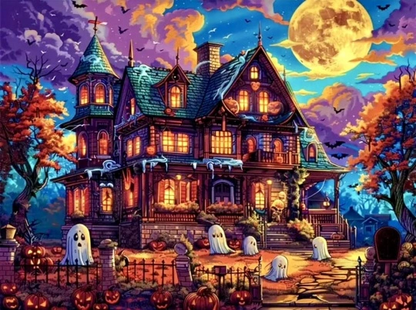 5D Diamond Painting - Halloween Schloss