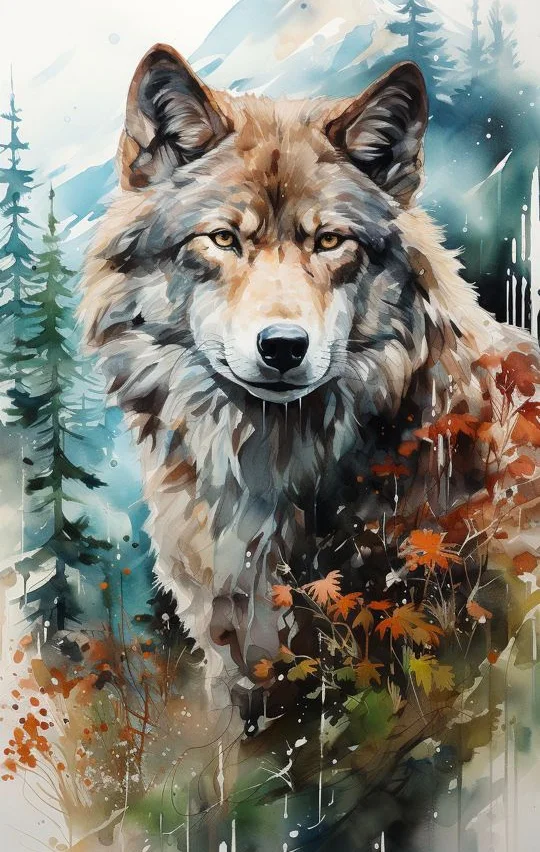 5D Diamond Painting - Abstrakter Wolf