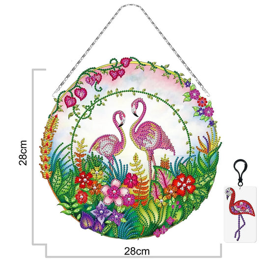 5D Diamond Painting Dekoration LED Licht Ornament - Flamingos