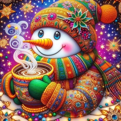 5D Diamond Painting - Niedlicher Schneemann