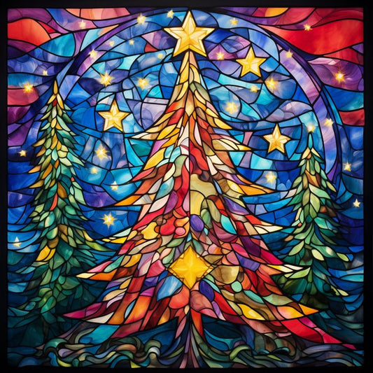 5D Diamond Painting - Bunter Weihnachtsbaum