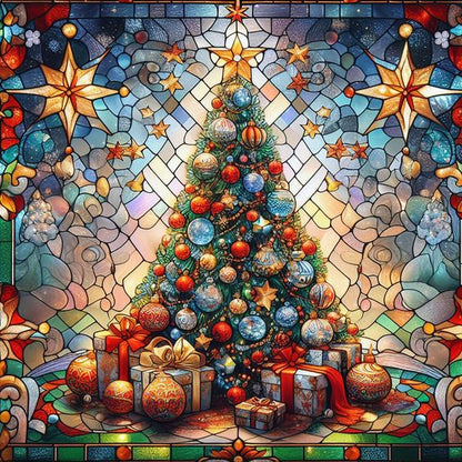 5D Diamond Painting - Bunter Weihnachtsbaum