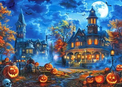 5D Diamond Painting - Halloween Schloss