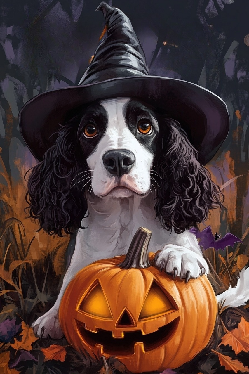 5D Diamond Painting - Halloween Hund