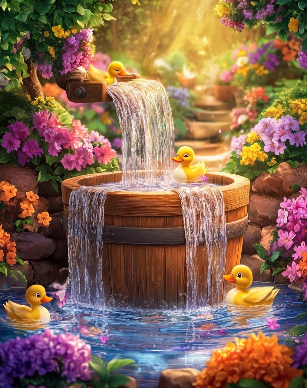 5D Diamond Painting - Brunnen