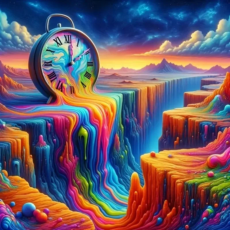 5D Diamond Painting - Abstrakte Uhr