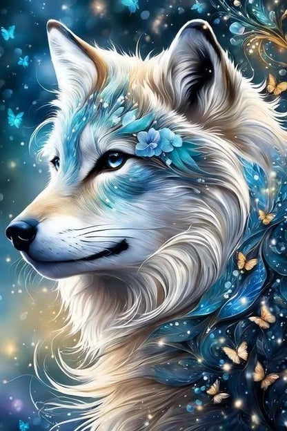 5D Diamond Painting - kühler Wolf