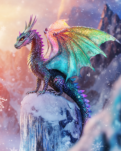 5D Diamond Painting - Mehrfarbiger Drache