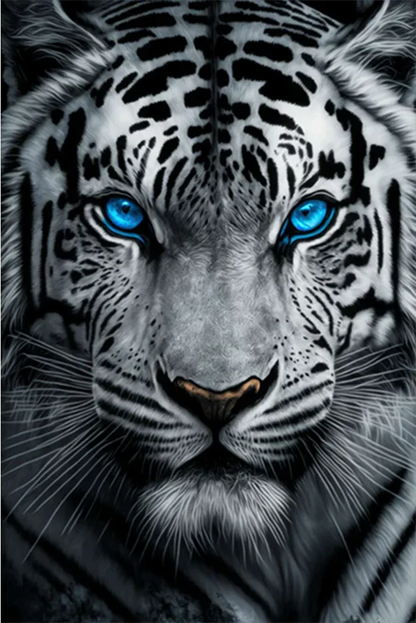 5D Diamond Painting - weißer Tiger