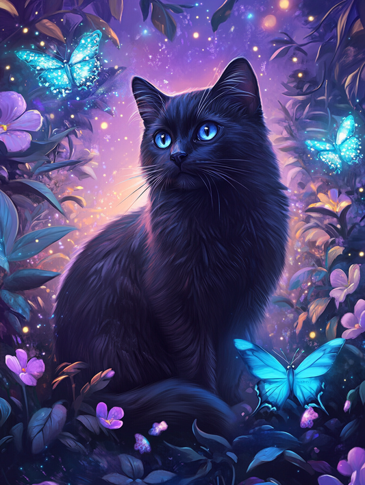 5D Diamond Painting  - Schwarze Katze