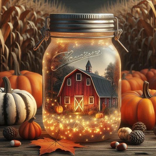 5D Diamond Painting - Haus in einer Flasche