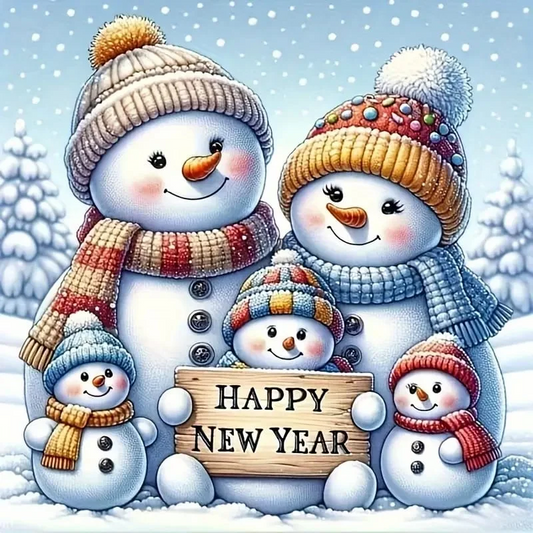 5D Diamond Painting - Schneemann