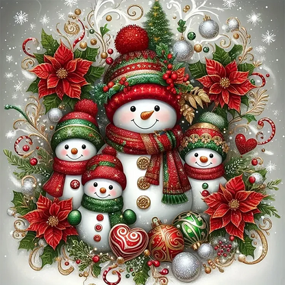 5D Diamond Painting - Weihnachts Schneemann