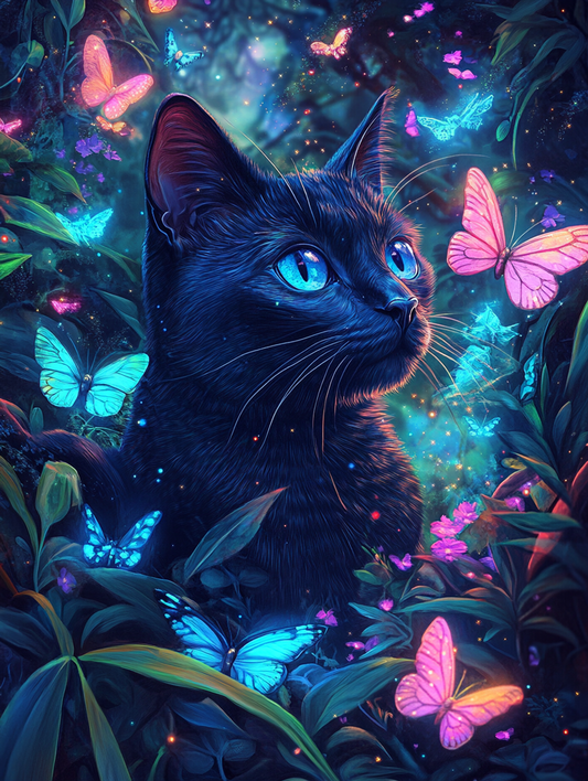 5D Diamond Painting  - Schwarze Katze