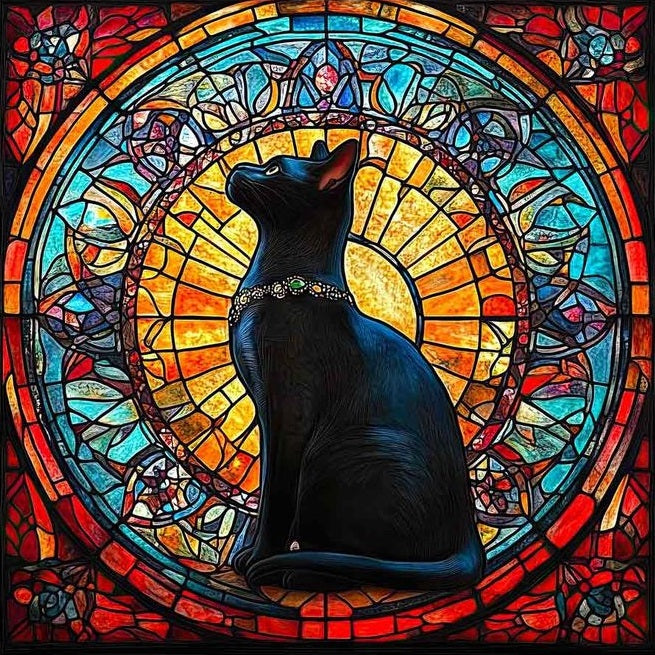 Malen nach Zahlen Black Cat