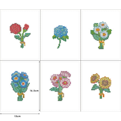 5D Diamond painting - Mini Diamond Paingting Kits Blumen(6-teiliges Set)