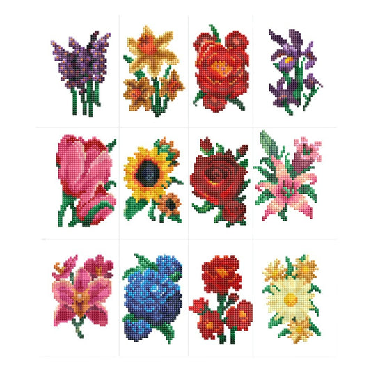 5D Diamond painting - Mini Diamond Paingting Kits Blumen (12-teiliges Set)