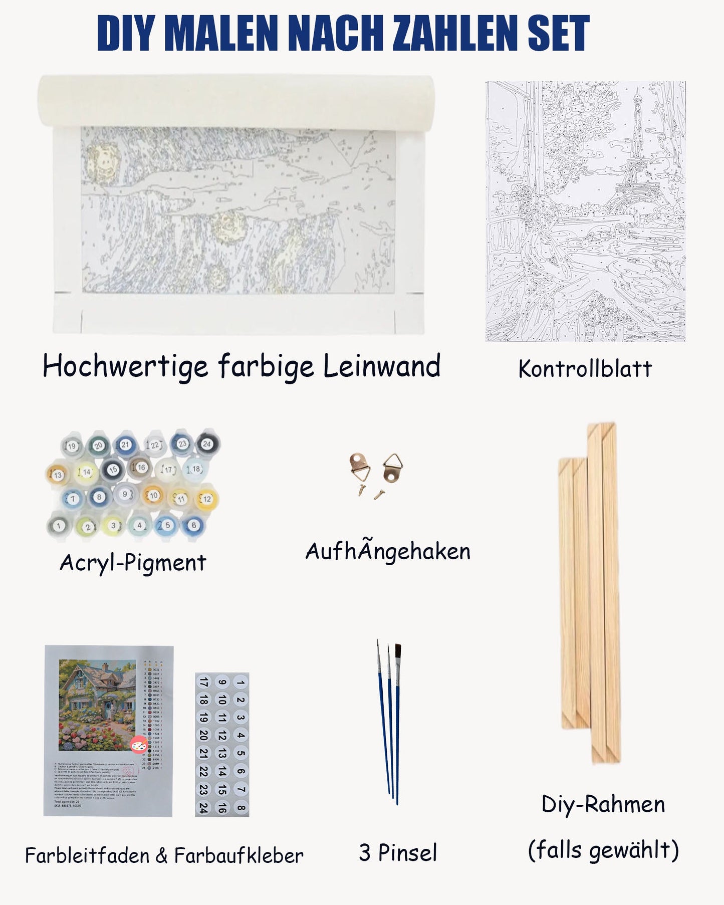 Was ist im Malen-nach-Zahlen-Set enthalten