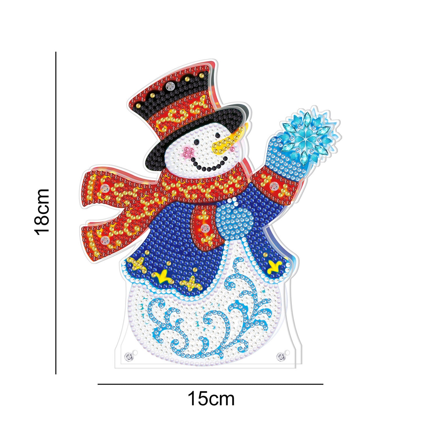 5D Diamond Painting Dekoration LED Licht Ornament - Schneemann