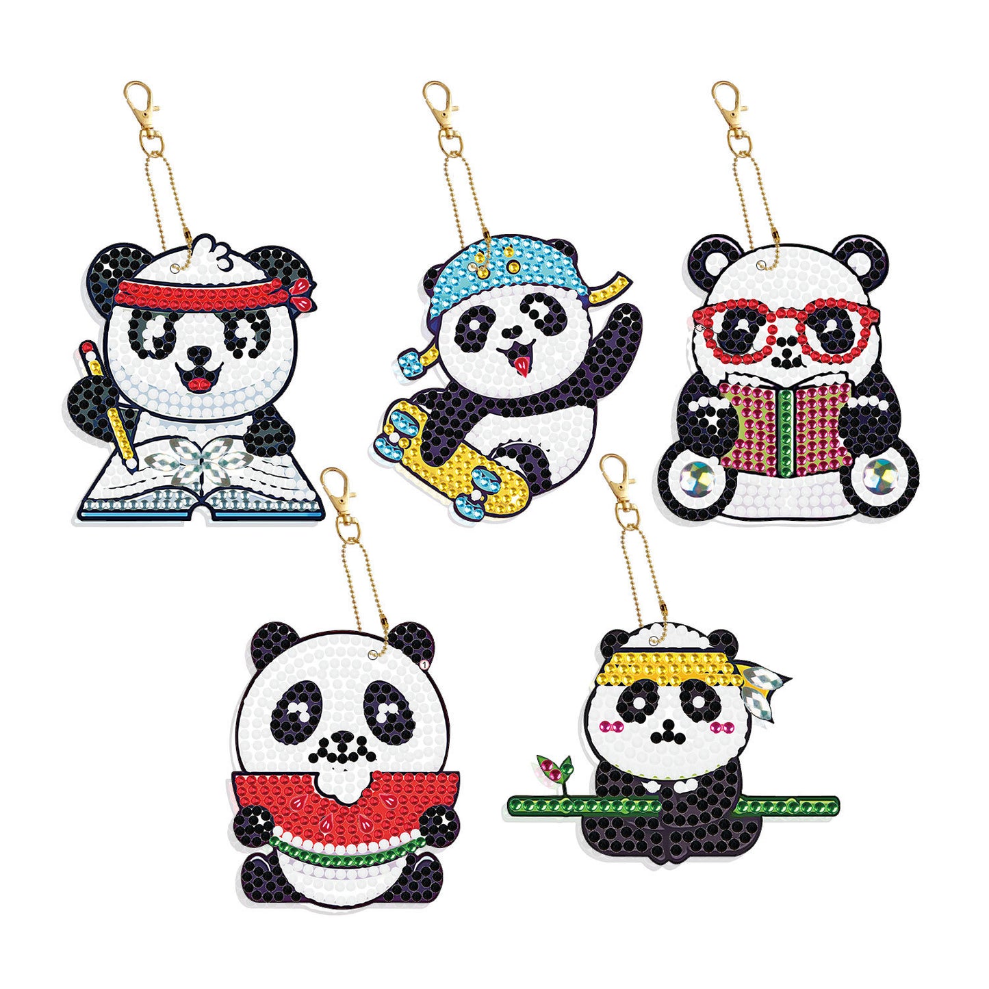 5pcs DIY Diamond Painting Schlüsselanhänger - Niedlicher Panda