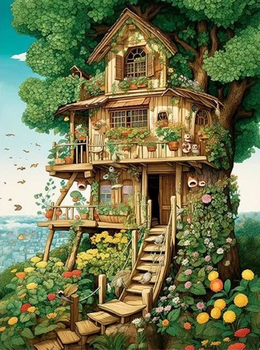 Malen nach Zahlen - Baumhaus