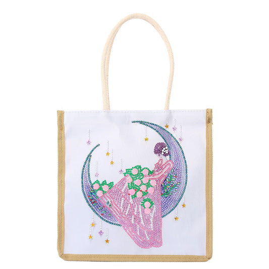 Diamond Painting Handtasche - Frau auf dem Mond